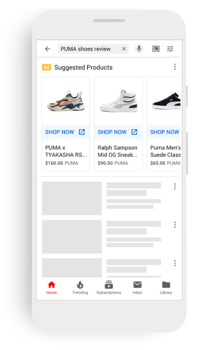 جوجل Google تتيح ميزة إعلانات التسوق عبر اليوتيوب YouTube1