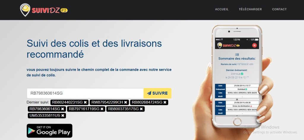 موقع و تطبيق SUIVI DZ لتتبع الطرود البريدية في الجزائر1