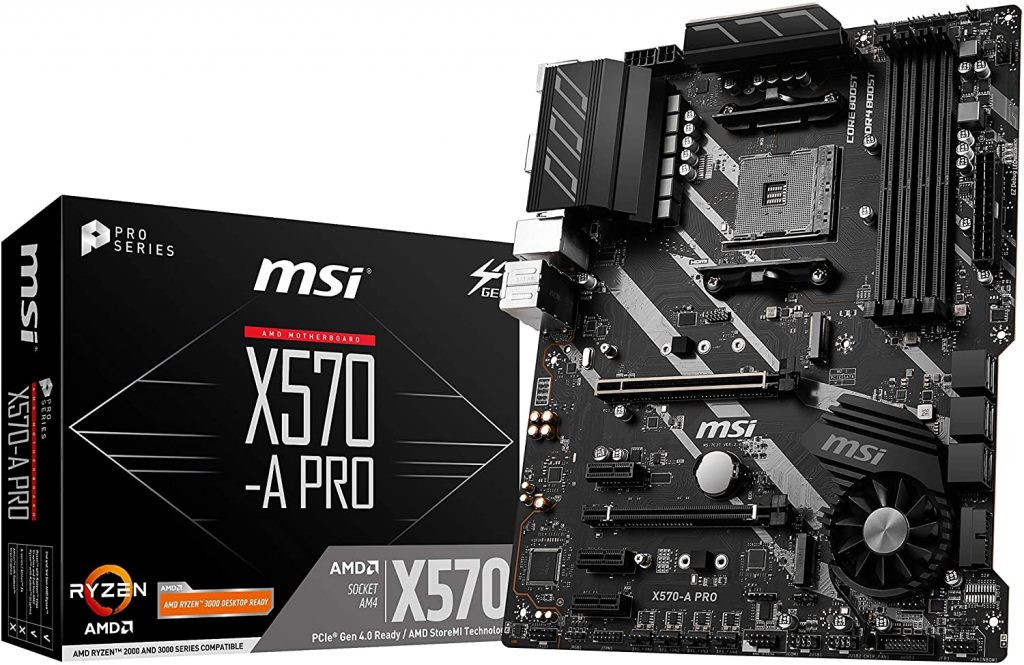 MSI X570-A PRO Motherboard ATX, AM4, DDR4, LAN, USB 3.2 Gen2, Type-C, M.2, HDMI, AMD RYZEN 2nd and 3rd Gen