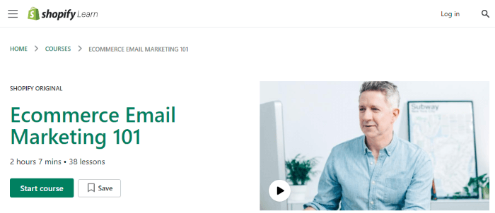كورس Ecommerce Email Marketing 101 من Shopify