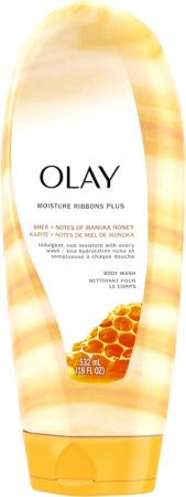 غسول جسم اولاي OLAY 2-In-1 Essential Oils Ribbons Sunflower Oil Refreshing Nectarine Moisturizing Body Wash
