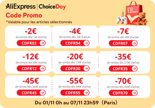 des remises sur aliexpress 01 11 2025 00h au 07 11 2025 23h59