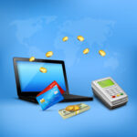 money transfer realistic composition