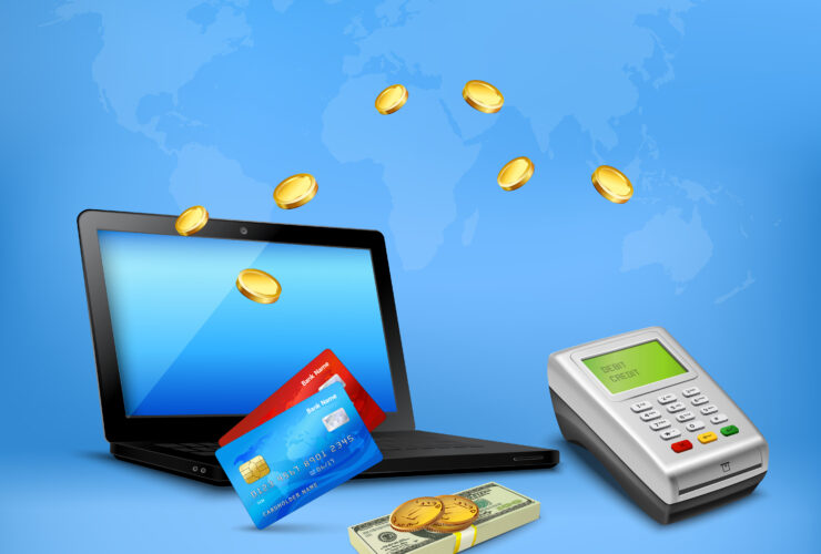money transfer realistic composition
